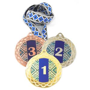 Медали спорт Д254 Синяя вышиванка купить для награждения